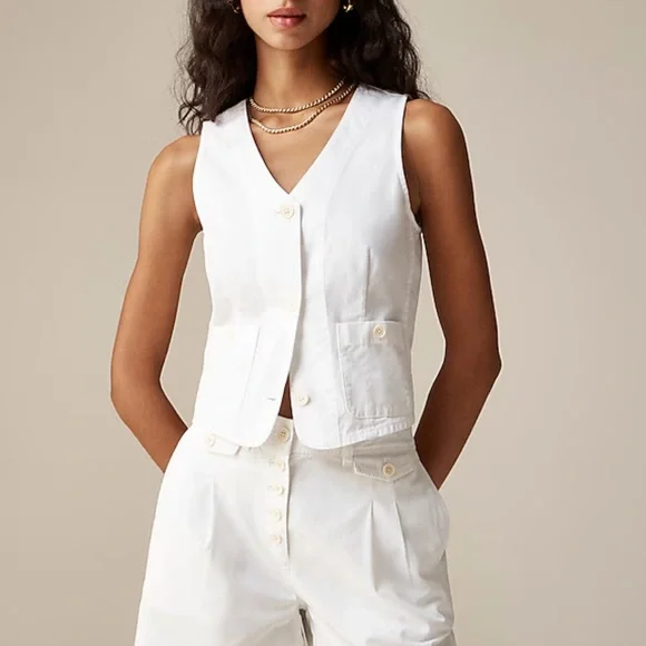 NWT J. Crew Patch-pocket Chino Vest - Picture 1 of 8